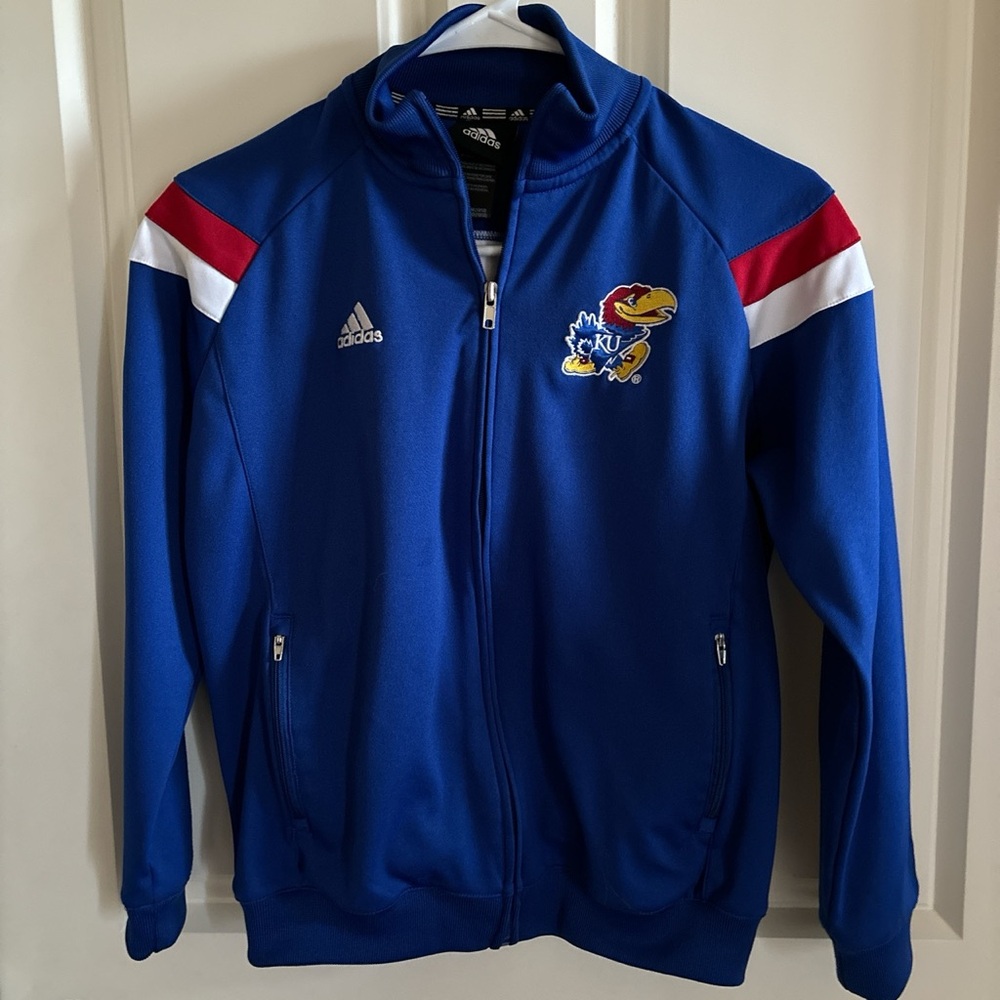 Adidas University of Kansas Youth Blue Track Jacket
